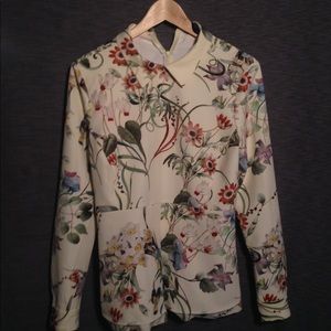 Cream floral Zara blouse